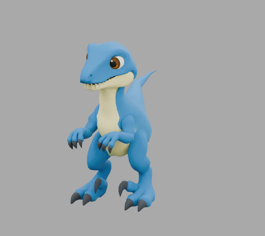 A sky-blue raptor from the Dino Bonds companion collection.