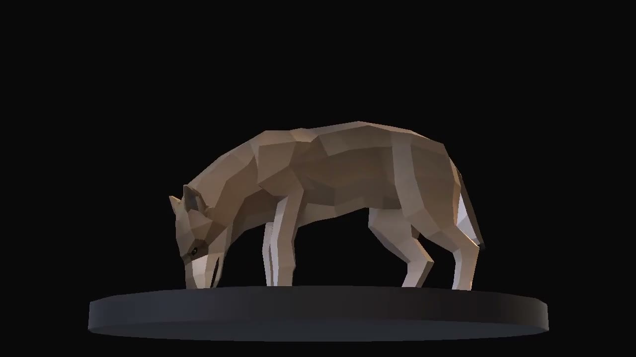 Dire wolf, the game's model on a turntable