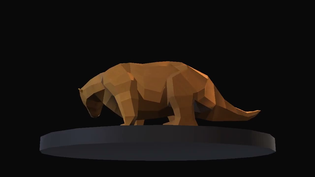 Ground sloth, the game's model on a turntable