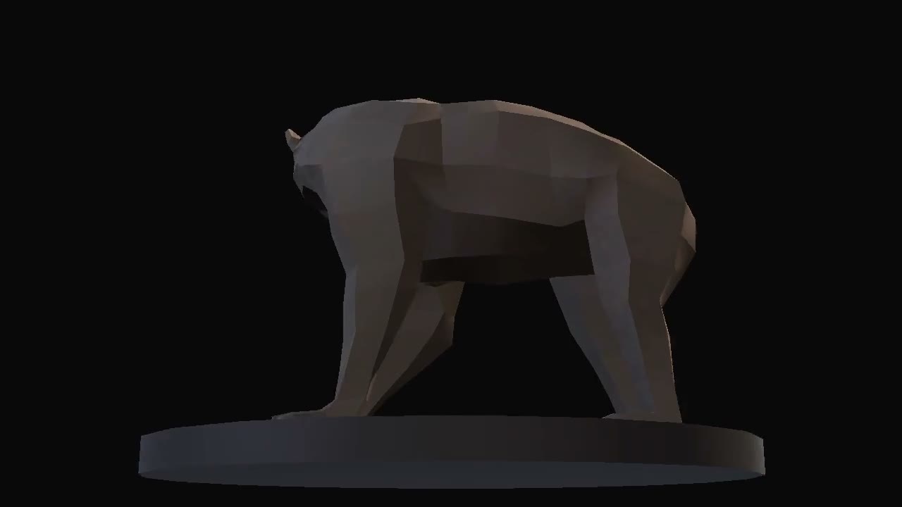 Short faced bear, the game's model on a turntable