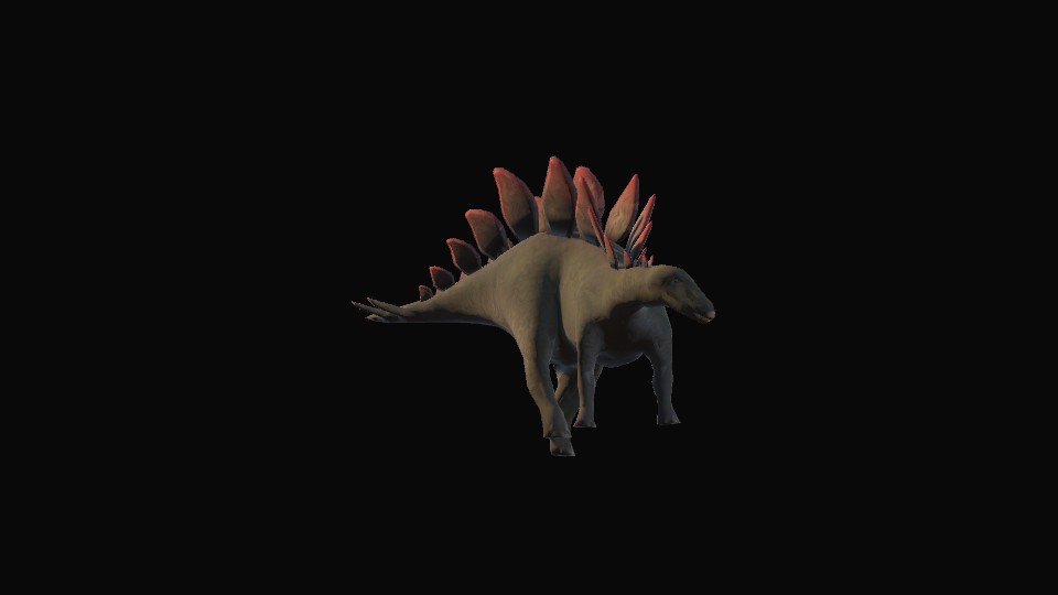 Stegosaurus, the model on a turntable