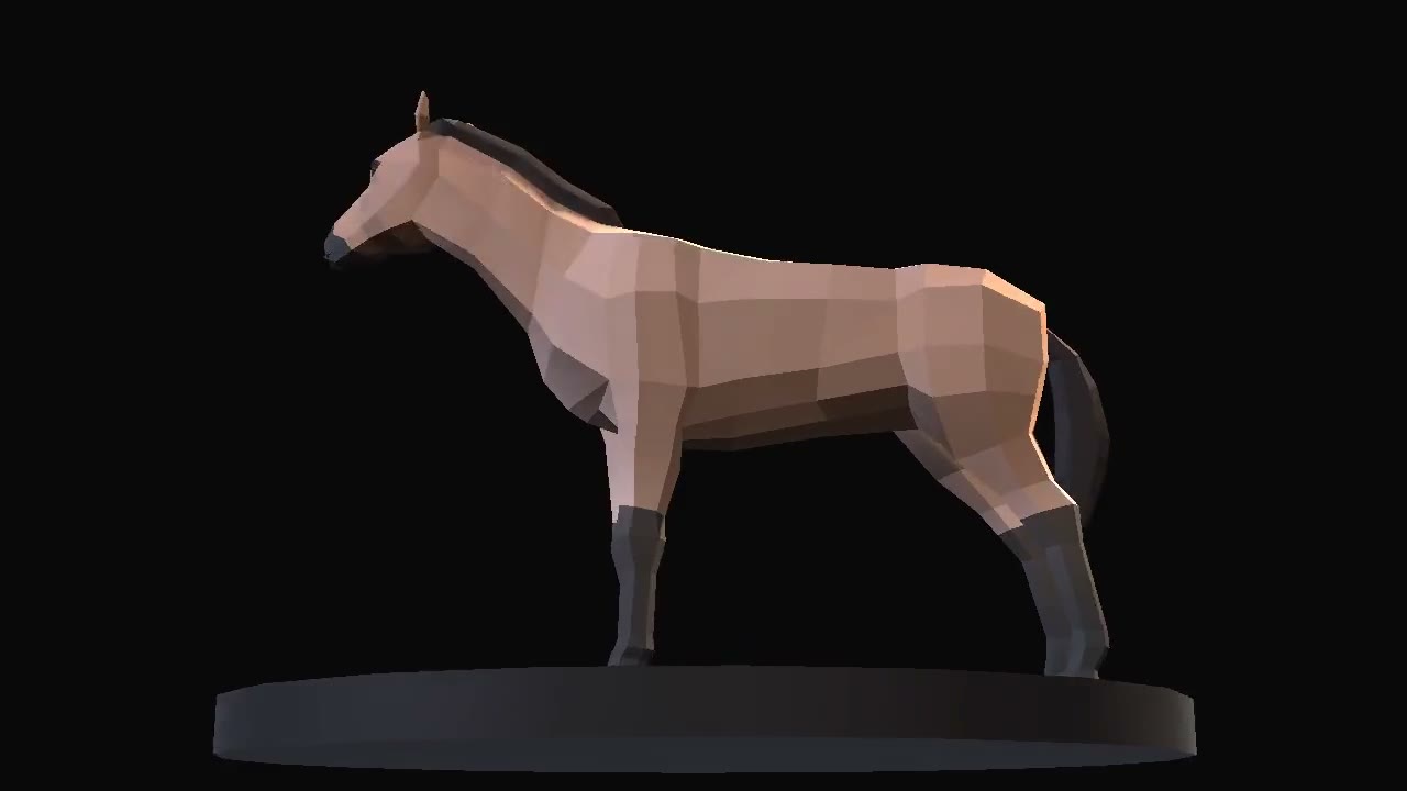 Western horse, the game's model on a turntable